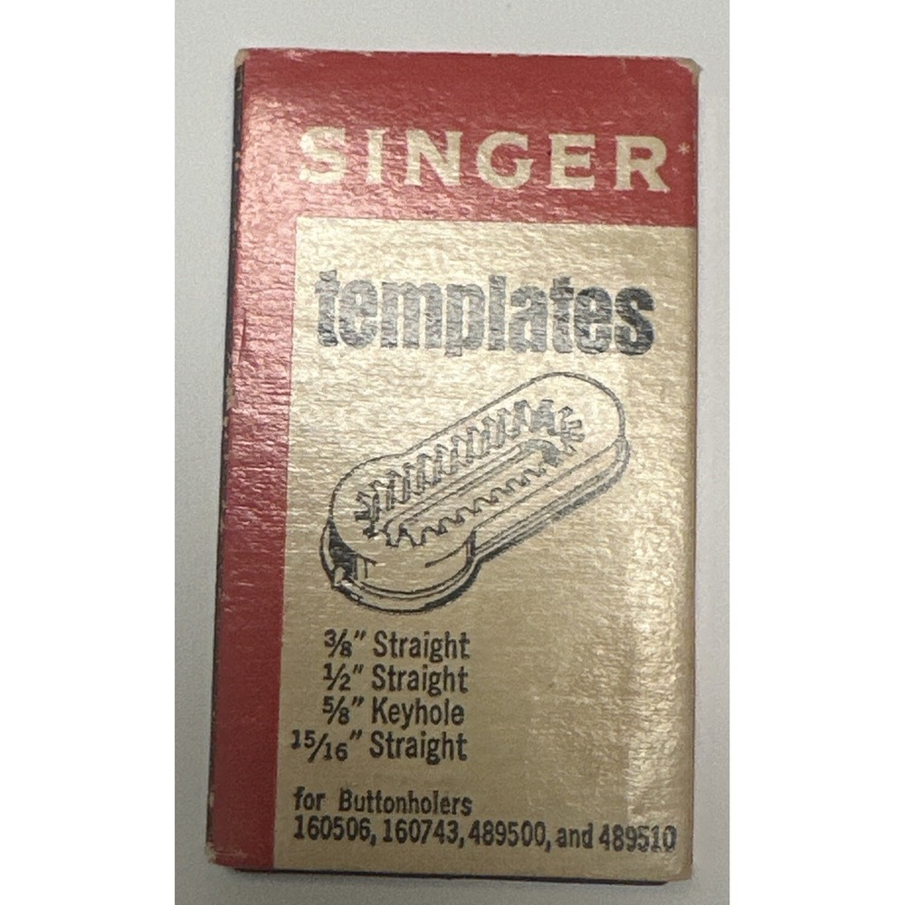 Singer Buttonholer Templates 3/8, 1/2, 15/16 Straight, 5/8 Keyhole Vintage Boxed